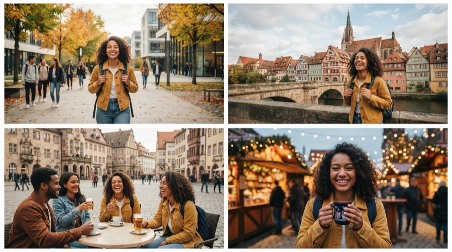 Example collage: a student's life in Germany
