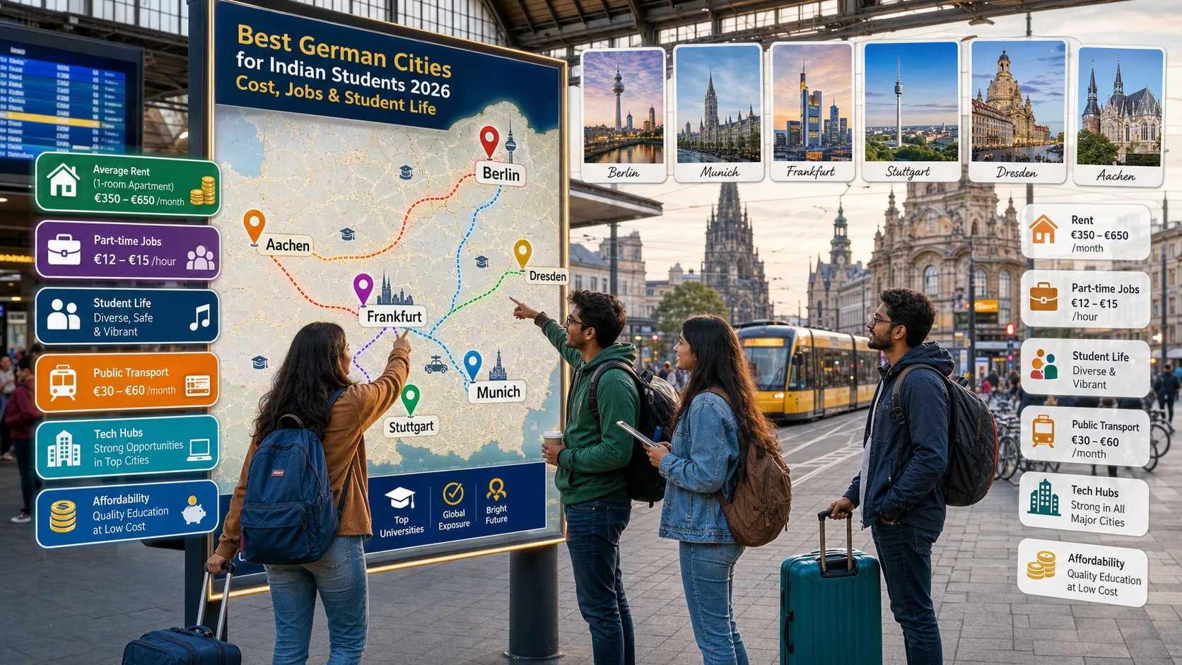 Best German Cities for Indian Students 2026: Cost, Jobs and Student Life