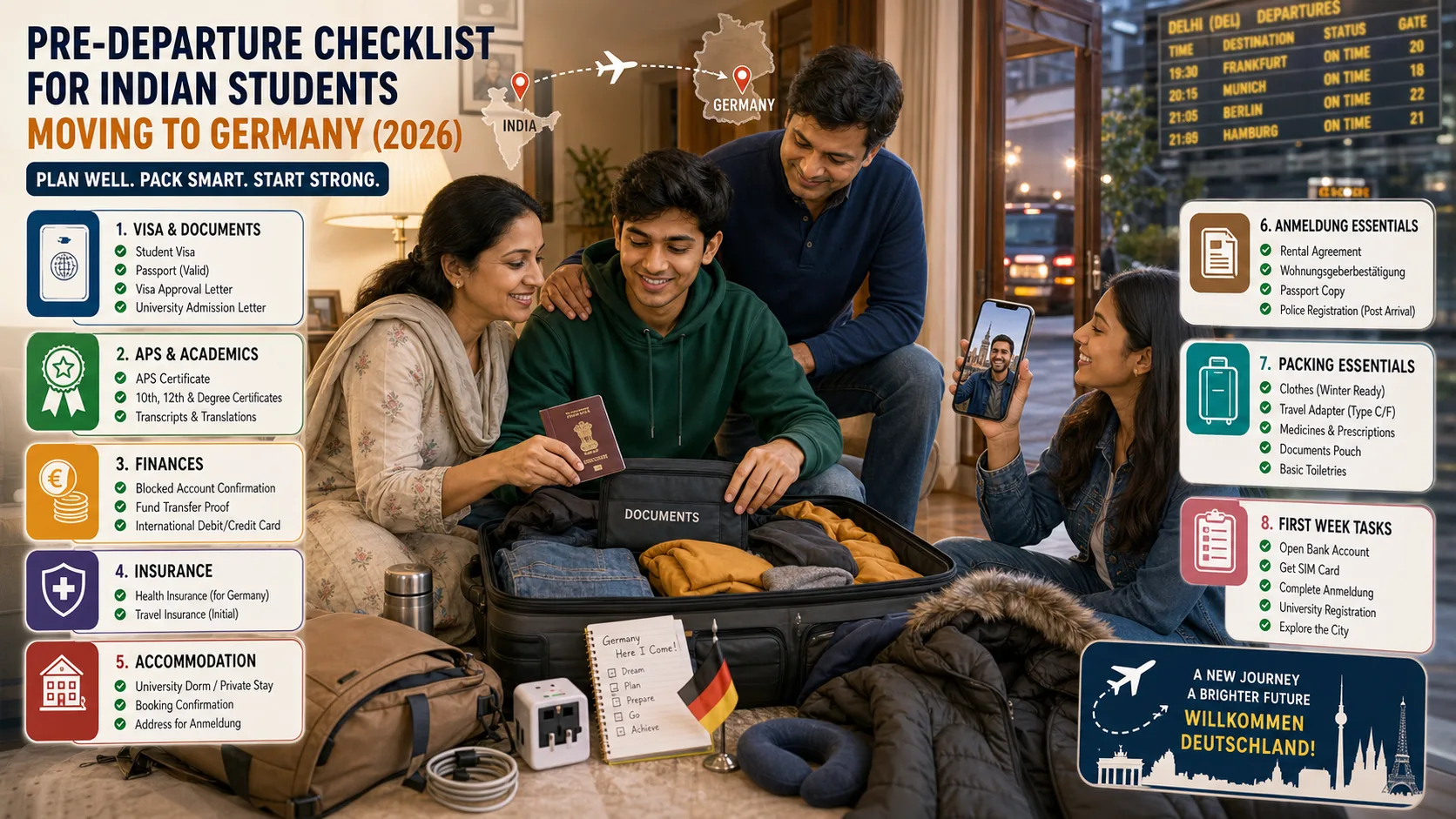 Pre-Departure Checklist for Indian Students Moving to Germany (2026)