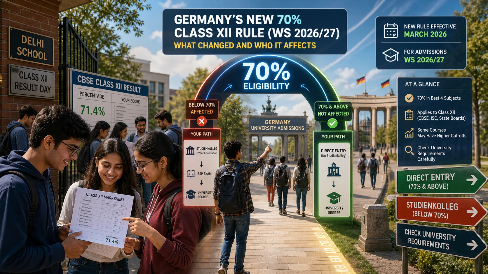 Germany's New 70% Class XII Rule (WS 2026/27): What Changed and Who It Affects