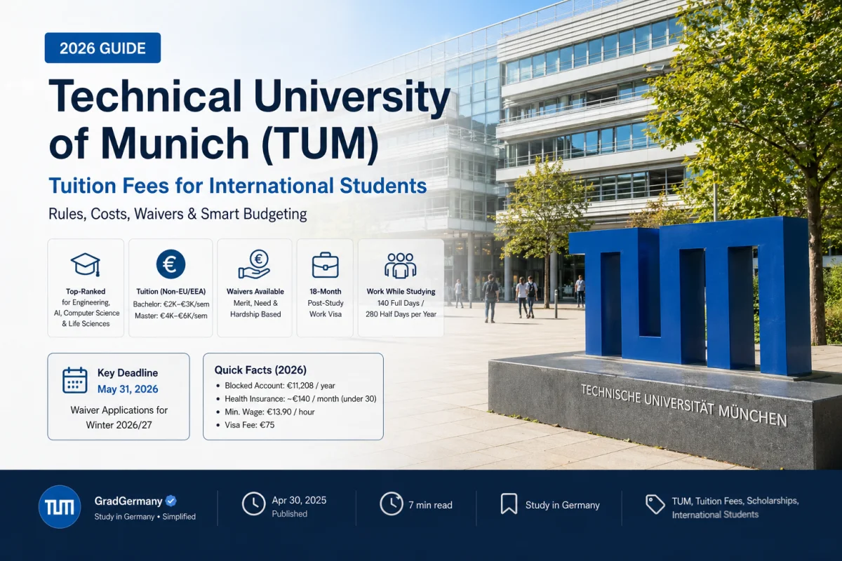 Technical University of Munich Fees for International Students 2026